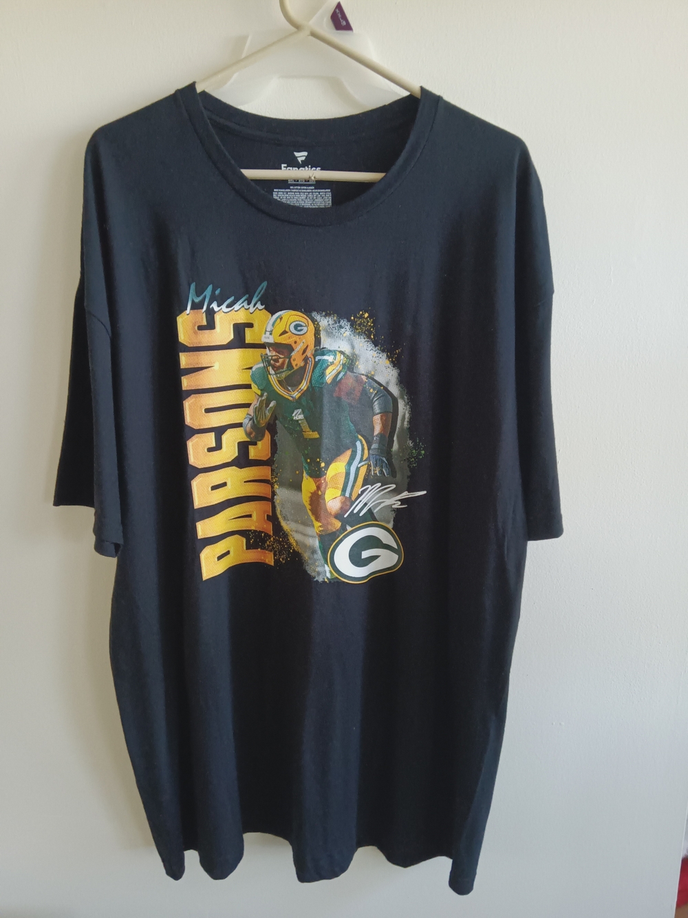 Fanatics Black Green Bay Packers Micah Parsons Graphic Tee - Black/Gold/Green